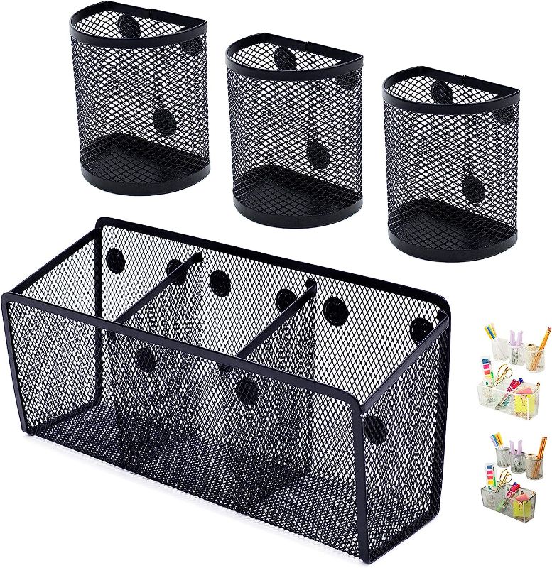 Photo 1 of Awesome Office Supplies Black Magnetic Pencil Holder (4-pack)