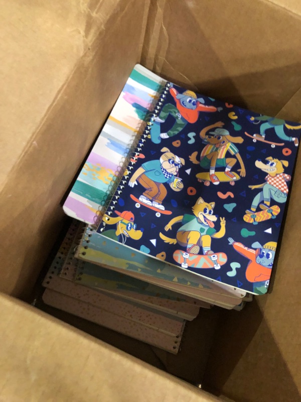 Photo 1 of 4 PACK RANDOM Wide Ruled 1 Subject Spiral Notebook Positive Encouragement Pocketful - U-Style