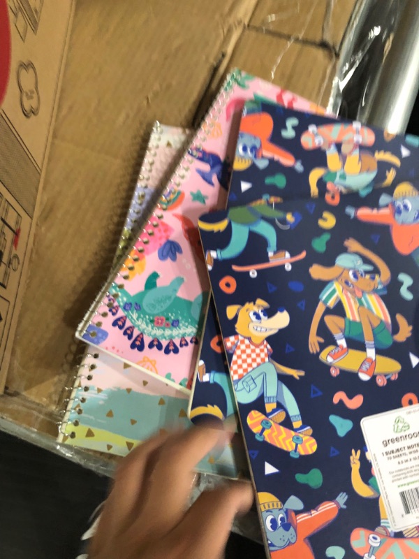 Photo 1 of 4 PACK RANDOM Wide Ruled 1 Subject Spiral Notebook Positive Encouragement Pocketful - U-Style