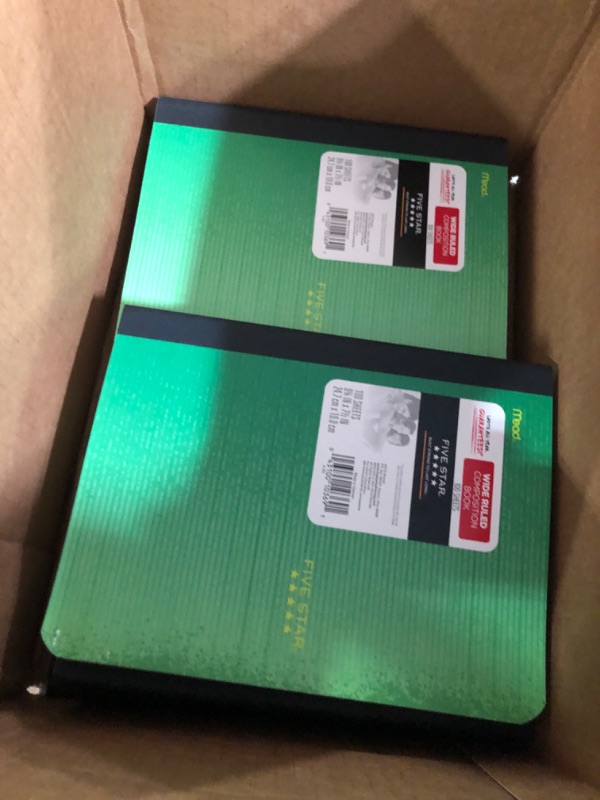 Photo 1 of 5 PACKSFive Star Wide Ruled Composition Notebook, Green, Graphic Splatter Design, 9-3/4"x 7-1/2", 100 Sheets