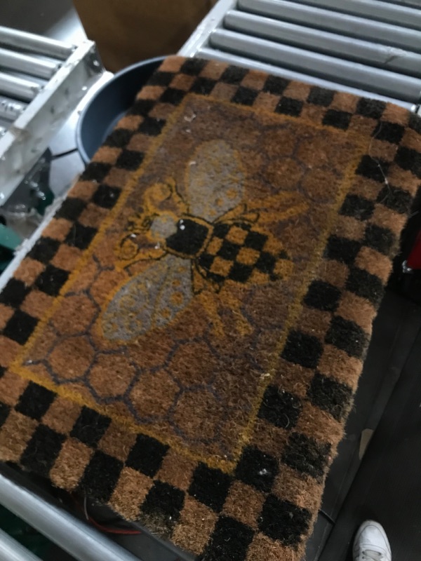 Photo 3 of ****MINOR DAMAGE*** MACKENZIE-CHILDS Queen Bee Entrance Mat, Outdoor Welcome Mat, Front-Door Mat 24" x 36" Queen Bee