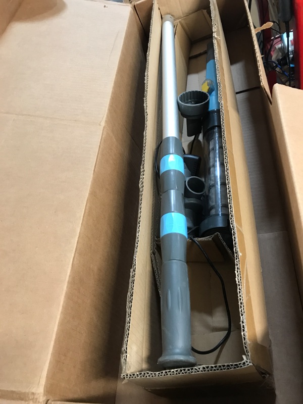 Photo 2 of *NOT TESTED, MISSING ATTATCHMENT* 2-in-1 Cordless Pool Vacuum with Electric Brush Head for Cleaning Water line, 45 Mins Run Time, Handheld Pool Cleaner Ideal for Hot Tubs, Spas and Other Small Above Ground Pools, Blue