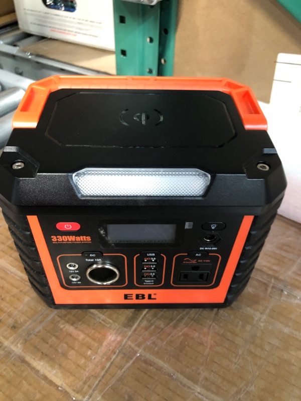 Photo 2 of EBL Portable Power Station 300, 110V/330W Pure Sine Wave Solar Generator (Solar Panel Not Included) - Peak 600W Backup Lithium Batteries AC Outlet for Blackout Outdoors Camping Hunting Travel