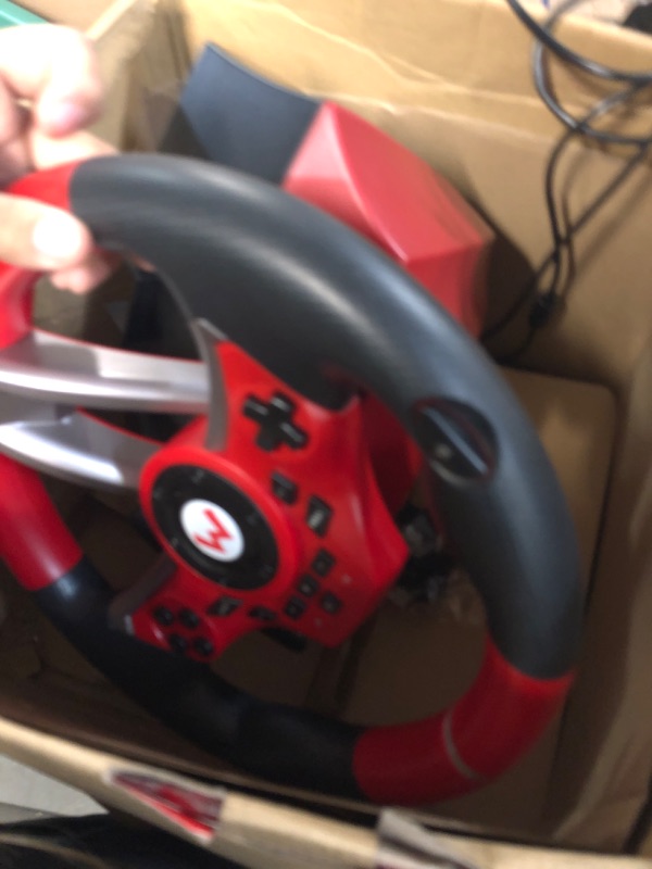 Photo 2 of * item does not turn on * sold for parts or repair *
Nintendo Switch Mario Kart Racing Wheel Pro Deluxe By HORI,USB - Officially Licensed By Nintendo Switch 