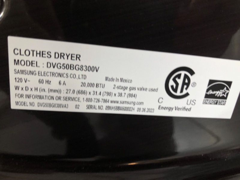 Photo 10 of 7.5 cu. ft. Smart Electric Dryer in Brushed Black