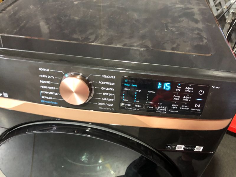 Photo 13 of 7.5 cu. ft. Smart Electric Dryer in Brushed Black