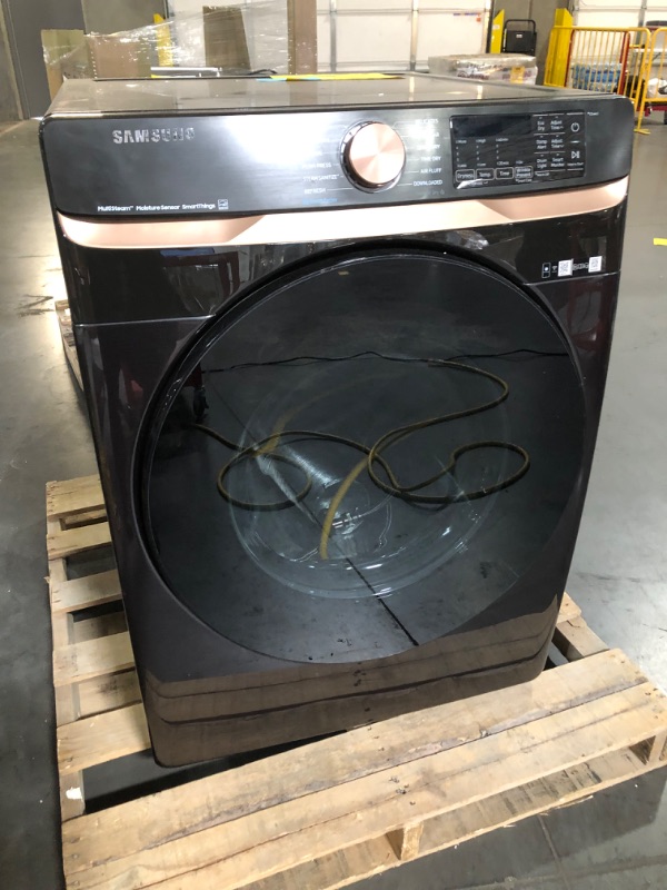 Photo 2 of 7.5 cu. ft. Smart Electric Dryer in Brushed Black
