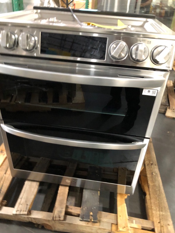 Photo 1 of 6.9 cu. ft. Smart Slide-In Double Oven Gas Range with ProBake and InstaView 