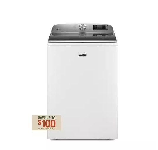 Photo 1 of ***POWERS ON - SEE NOTES***
MAYTAG 5.3 cu. ft. Smart Capable White Top Load Washing Machine
