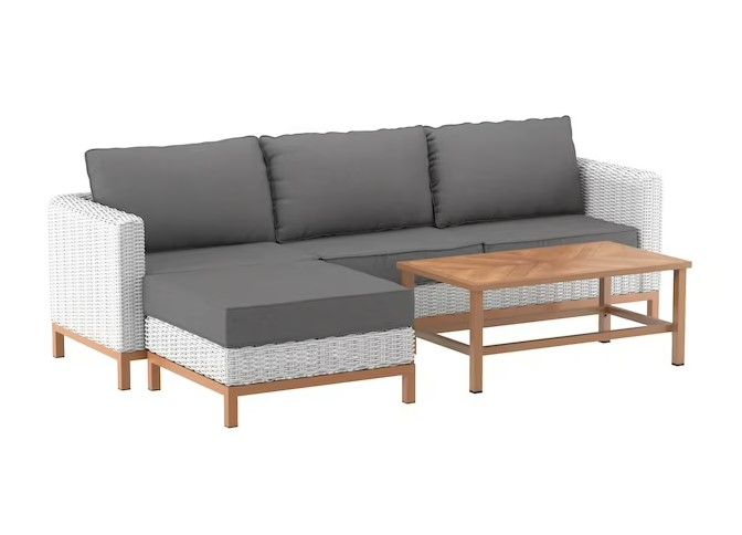 Photo 1 of ***MISSING PARTS - SEE NOTES***
Origin 21 Veda Springs 4-Piece Wicker Patio Conversation Set with Gray Cushions