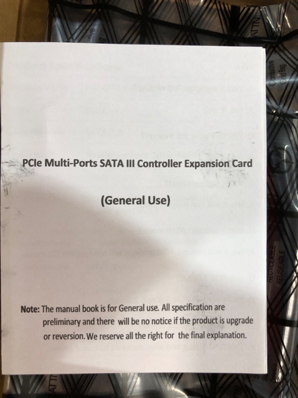 Photo 2 of PCI-E SATA Expansion Card 6 Ports PCIe x4 to SATA 3.0 6Gbps Expansion Controller Adapter Card with 6 SATA Cables and Low Profile Bracket, Non-Raid(ASM1166) (PCIE X4 SATA 6 Ports)