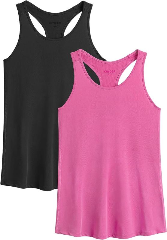 Photo 1 of 2 boxes of 2-Pack Sports Tank Tops for Women Mesh Workout Racerback Yoga Tanks Athletic