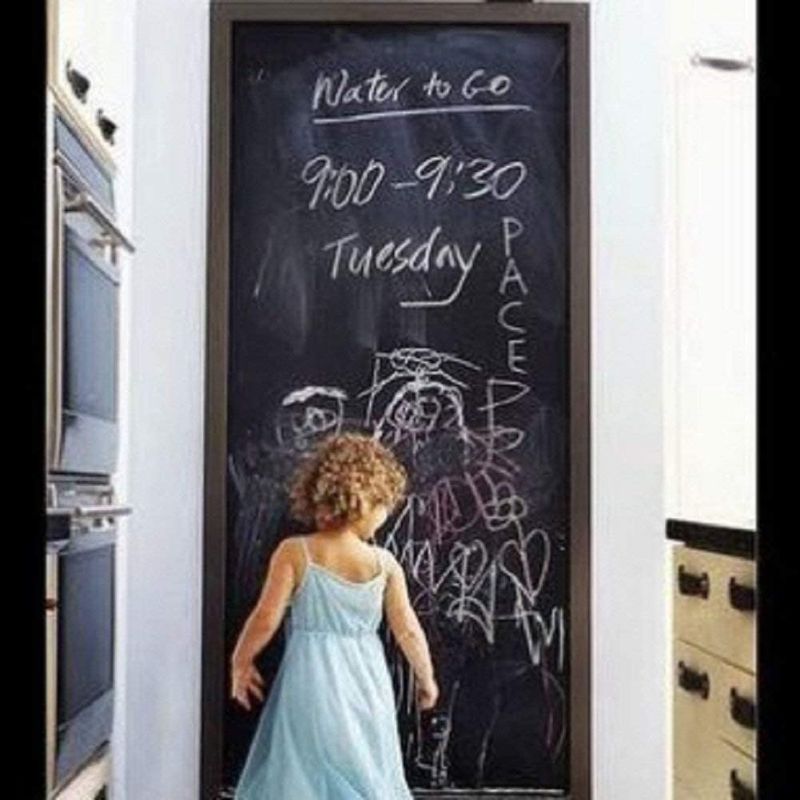 Photo 2 of Chalk Board Contact Paper Wall Sticker 2 ft. x 9.9 ft. DIY Adhesive Blackboard, TAKSDAI 