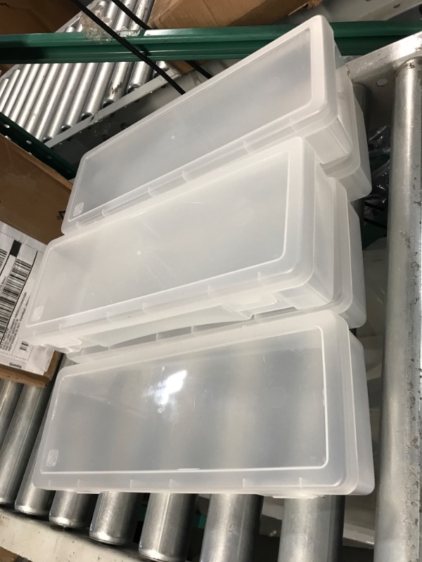 Photo 4 of Thintinick 6 Pack Rectangular Clear Plastic Storage Containers Box with Hinged Lid for Beads and Other Small Craft Items (6.1 x 2.56 x 1.18 inch)