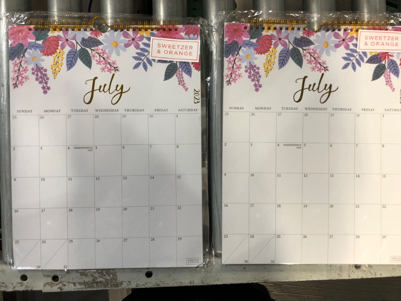 Photo 2 of 2- S&O Vertical Floral 2023 Wall Calendar from July 2023-Dec 2024