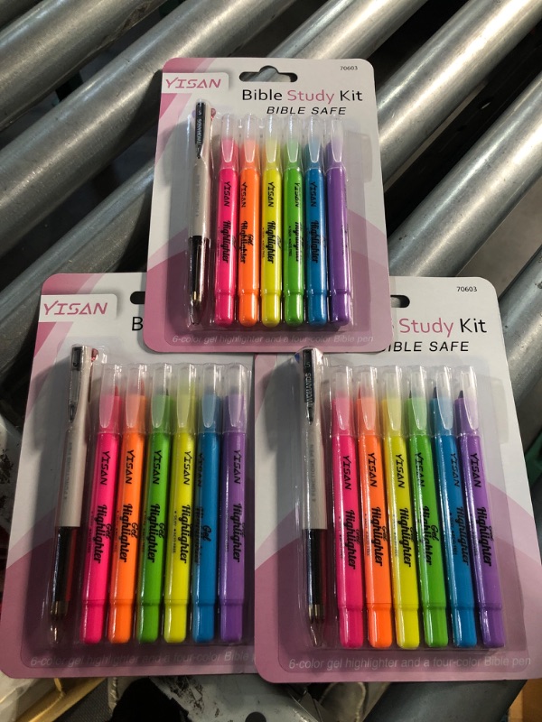 Photo 2 of YISAN Bible Highlighters and Pens No Bleed,Bible Study Supplies,6 Gel Highlighters and Multicolor Pen 3 pack