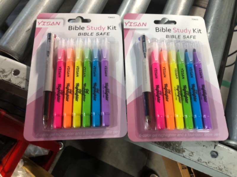 Photo 2 of YISAN Bible Highlighters and Pens No Bleed,Bible Study Supplies,6 Gel Highlighters and Multicolor Pen 2 pack