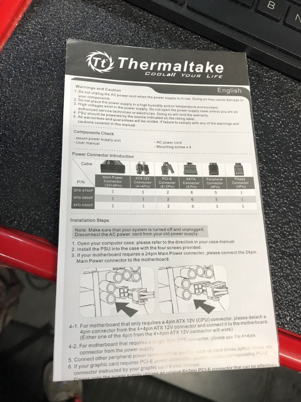 Photo 2 of Thermaltake Smart 500W 80+ White Certified PSU, 