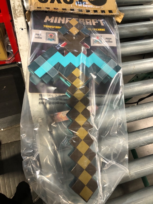 Photo 2 of Minecraft Toys, Sword and Pickaxe, Minecraft Game Transforming Kid size Role-play Accessory Transforming Sword & Pickaxe