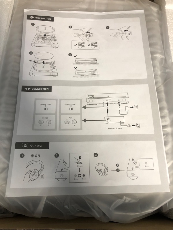 Photo 2 of **damaged**Audio-Technica AT-LP60XBT-BK Fully Automatic Bluetooth Belt-Drive Stereo Turntable, Black, 