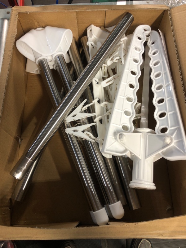 Photo 1 of SONGMICS 2-Tier Clothes Drying Rack, 73.2 Inches High Folding Laundry Drying Rack Silver 2-Tier