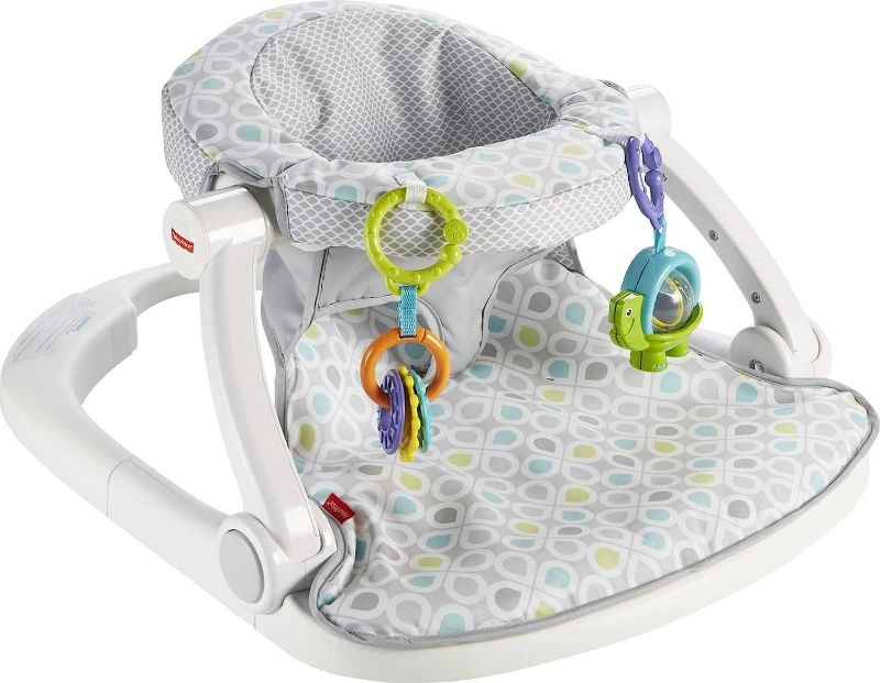 Photo 1 of (USED AND DIRTY) Fisher-Price Portable Baby Chair Sit-Me-Up Floor Seat, Honeydew Drop + Fisher-Price 4-in-1 Sling 'N Seat Bath Tub, Pacific Pebble