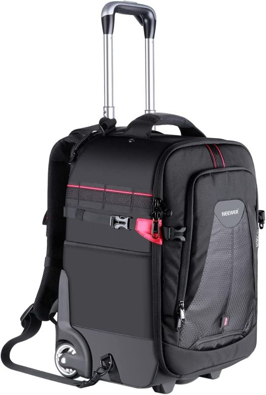 Photo 1 of Neewer 2-in-1 Rolling Camera Backpack Trolley Case - Anti-Shock Detachable Padded Compartment