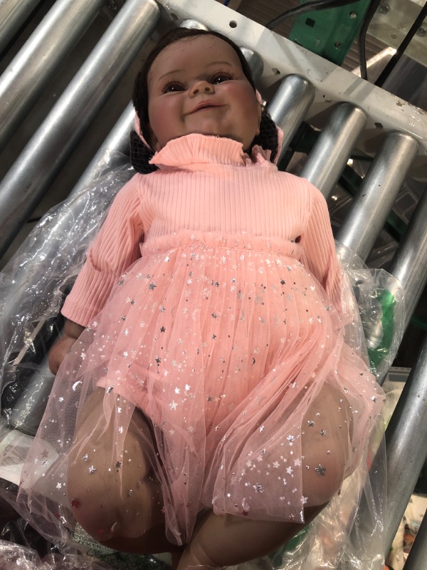 Photo 2 of Zero Pam Black Reborn Baby Doll 24 Inch Realistic Lifelike Biracial Newborn Girl