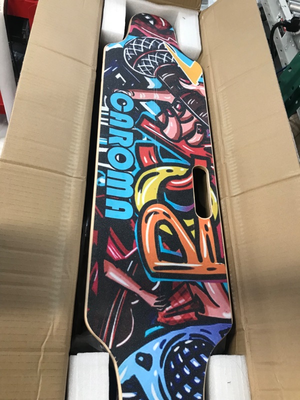 Photo 4 of **scratch on top**Caroma Electric Skateboards with Remote, 700W Dual Motor, 18.6 MPH Max Speed, 12 Miles Range, Electric Longboard for Adults Multicolor-700W                                                                                                  