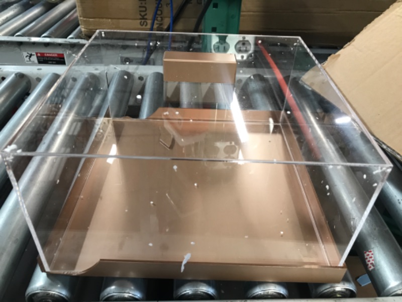 Photo 1 of **damaged**Elavain Acrylic Cake Stand and Cover | Rose Gold Square Cake Cover  Rose Gold Square / 12 x 12 in