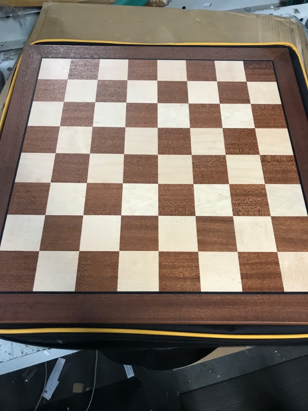 Photo 2 of A&A 18.875" Professional Wooden Tournament Chess Board / Mahogany & Maple Inlaid / 2.0" Squares w/o Notation 18.875" / 48cm Mahogany & Maple Inlaid - W/O Notation