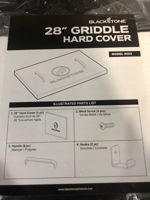 Photo 2 of [ONLY COMES WITH TOP PIECE OF STOCK PHOTO]
Blackstone 5003 28”Outdoor Griddle Hard Top Lid Cover with Handle- Powder Coated Steel Lightweight Durable 