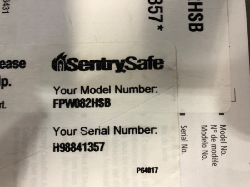 Photo 4 of **Missing key***Sentry Safe Home Safe, Fireproof, Waterproof, with Digital Keypad and Override Key and Adjustable Tray, FPW082HSB, 0.81 cu ft 0.81 cu. ft. 1-Hr. Fireproof, Keypad