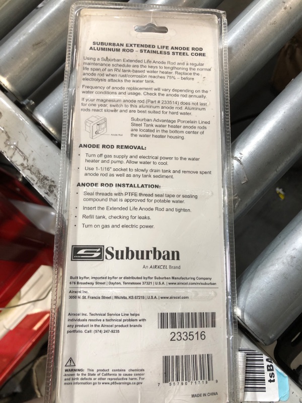 Photo 3 of SUBURBAN MFG Suburban 233516 Aluminum Anode Rod for Water Heaters