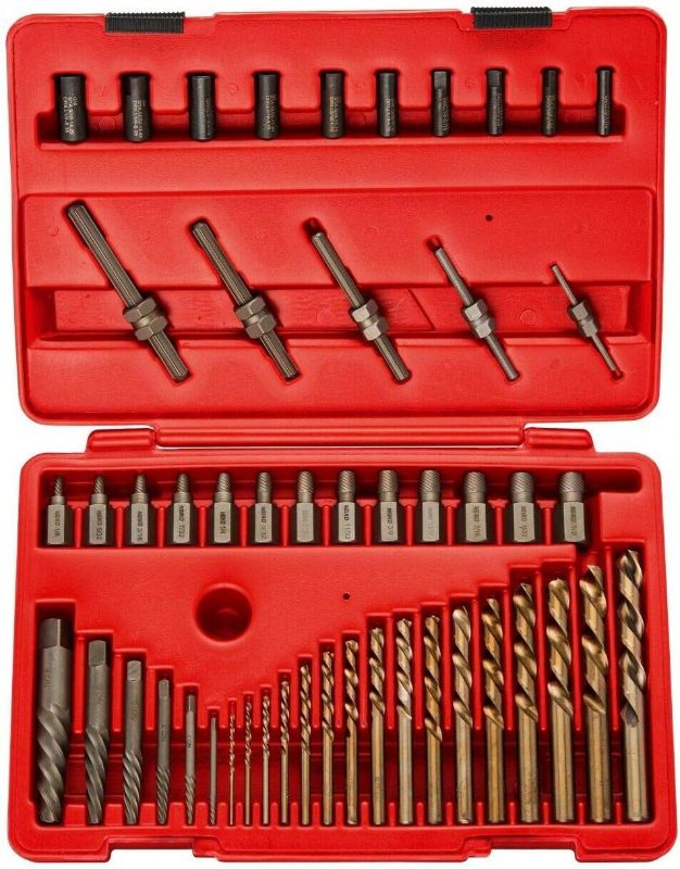 Photo 1 of **MISSING PARTS**55 Piece Master Screw Extractor Drill Guide Set Left Hand Drill Bit Set