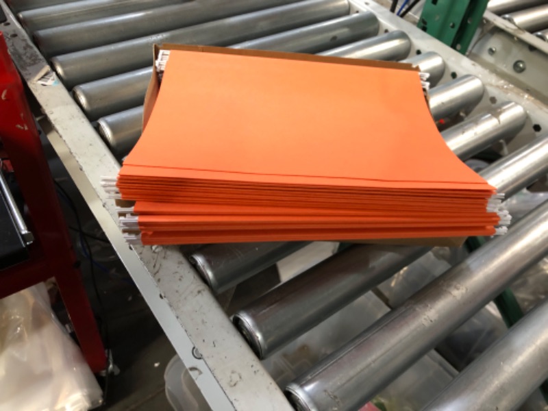 Photo 3 of Smead Hanging File Folders, 1/5 Tab, 11 Point Stock, Letter, Orange, 25/Box