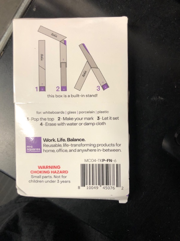Photo 3 of M.C. Squares Tackie Markers Set | Smudge Free Wet Erase Pens for Writing on Dry Erase, 