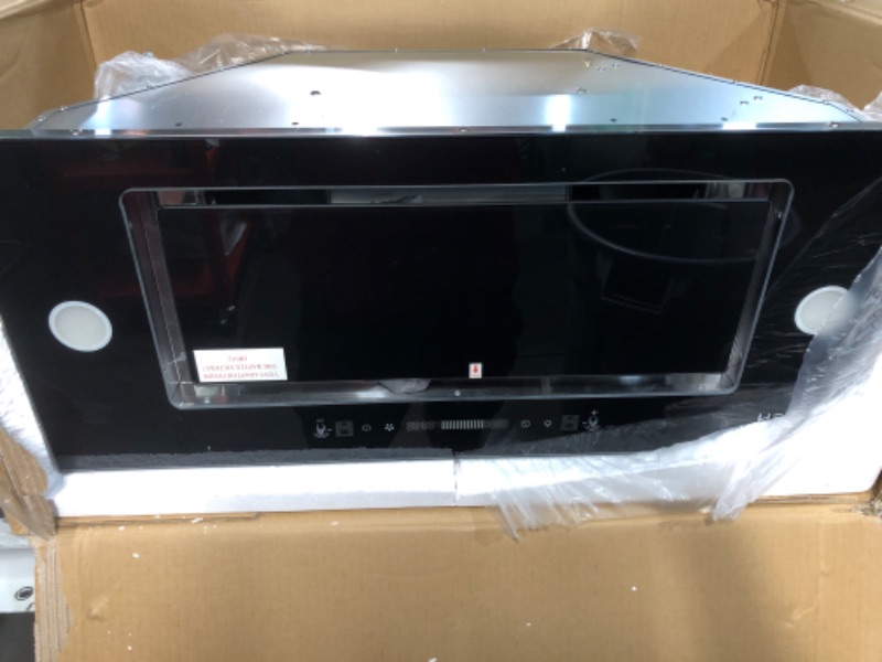 Photo 3 of IKTCH New 30" Range Hood Insert, 900 CFM Ducted/Ductless Range Hood with 4 Speed Fan, Black Stainless Steel & Tempered Glass Range Hood 30 inch