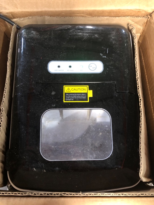 Photo 1 of CROWNFUL Ice Maker Machine for Countertop, 9 Bullet Ice Cubes S/L Ready in 7 Minutes, 26lbs/24H, Auto self-Cleaning, Portable Small Ice Maker with Scoop and Basket, Silver Small Silver 1