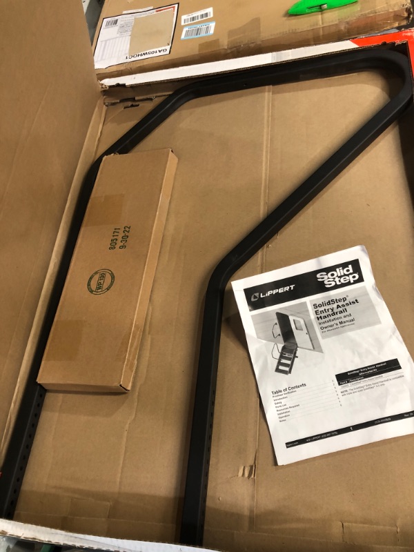 Photo 1 of Lippert Solid Step Entry Assist Handrail, Accommodates Door Widths up to 36”, Easy Installation, Locking Pins for 5” Adjustment, for 5th Wheel RVs, Travel Trailers, Motorhomes - 799640
