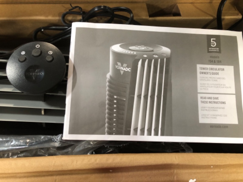 Photo 3 of * item does not power on * sold for parts * repair *
Vornado 184 Whole Room Air Circulator Tower Fan, 41", 184-41", Black & 133 Compact Air Circulator Fan 184 - 41" Fan + Fan