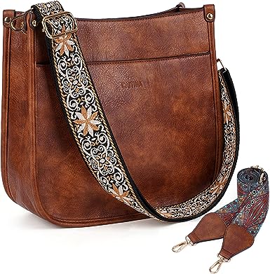 Photo 1 of Caitina Crossbody Bag Women Vegan Leather Hobo Handbag Trendy Crossbody Shoulder Bag Purses For Women with 2 Adjustable Strap