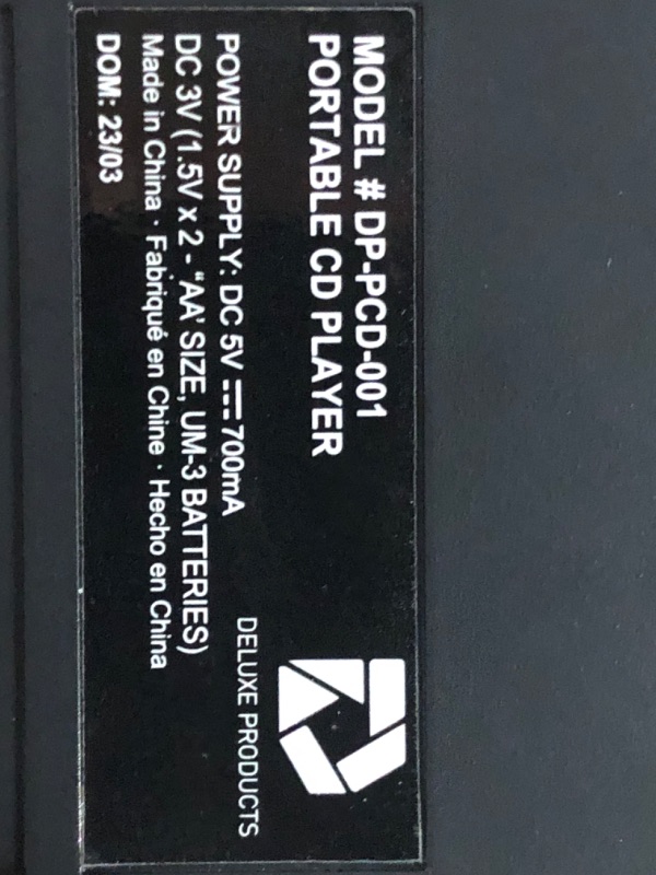 Photo 1 of Deluxe Products CD Player Portable with 60 Second Anti Skip, Stereo Earbuds, Includes Aux in Cable and AC USB Power Cable for use at Home or in Car Black_CD
