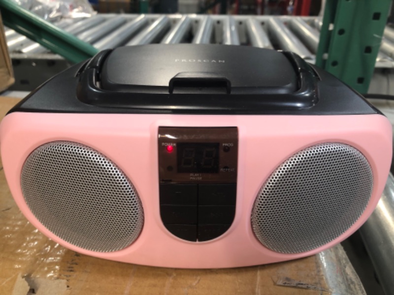 Photo 2 of PROSCAN SRCD243 Portable CD Player with AM/FM Radio, Boombox (Pink)