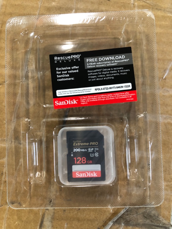 Photo 2 of SanDisk 128GB Extreme PRO SDXC UHS-I Memory Card - C10, U3, V30, 4K UHD, SD Card - SDSDXXD-128G-GN4IN 128GB Memory Card Only