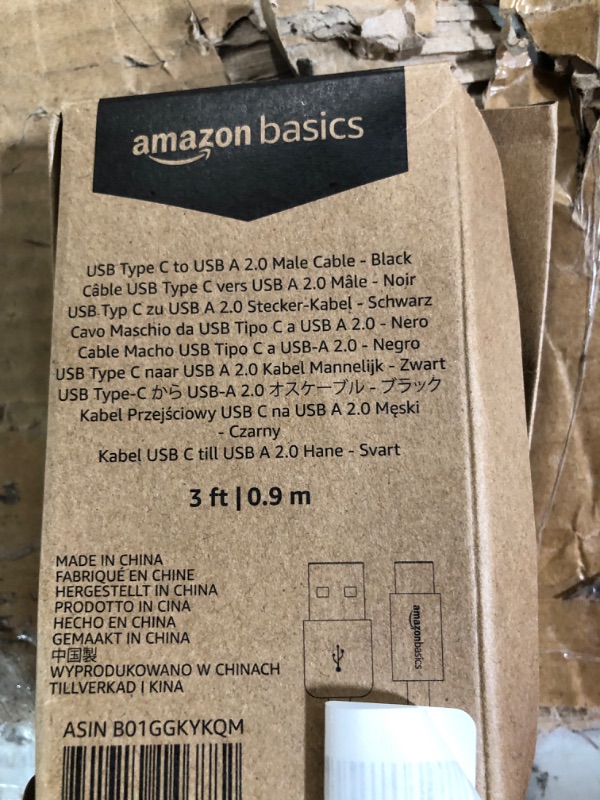 Photo 2 of Amazon Basics USB Type-C to USB-A 2.0 Male Charger Cable, 3 Feet (0.9 Meters), Black, 1 Count, 1-Pack Black 3 Feet 1-Pack Cable