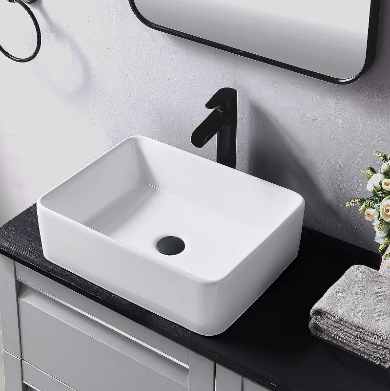 Photo 1 of **stock photo reference only**16"X12" White Bathroom Sink, Ceramic Vessel Sinks For Bathrooms,