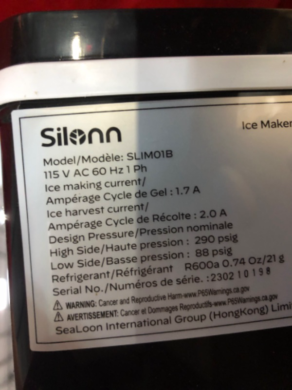 Photo 5 of ***UNTESTED - SEE NOTES***
Silonn Ice Maker Countertop, 9 Cubes Ready in 6 Mins, Black