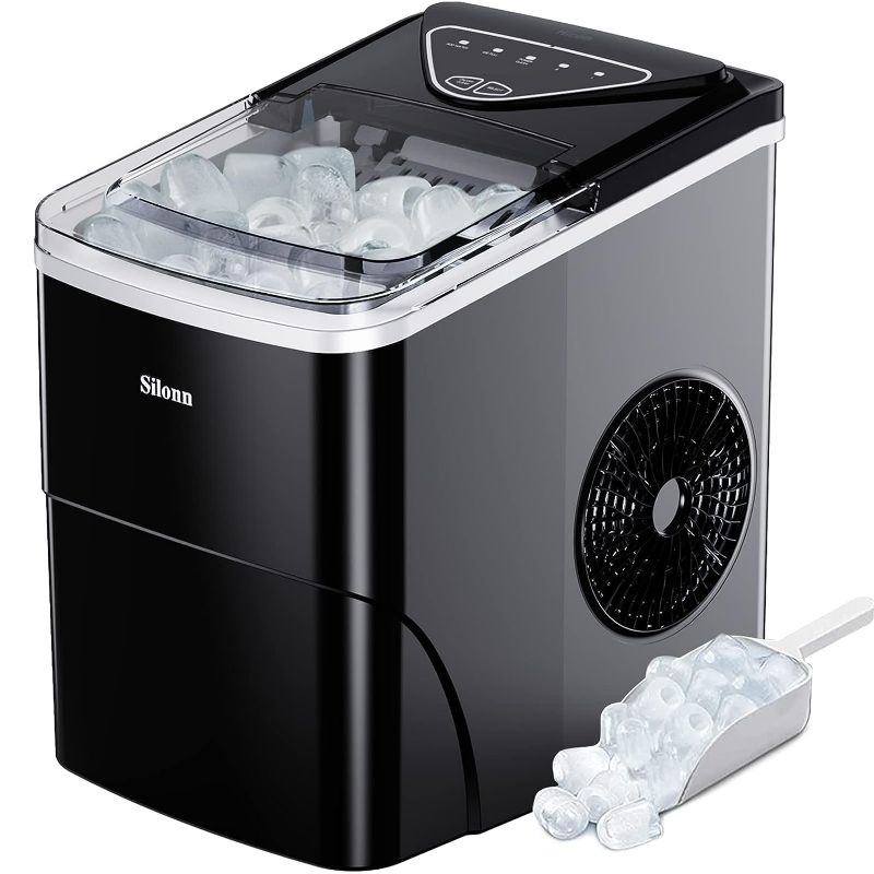 Photo 1 of ***UNTESTED - SEE NOTES***
Silonn Ice Maker Countertop, 9 Cubes Ready in 6 Mins, Black