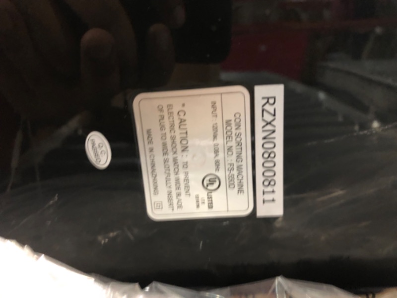 Photo 2 of **FOR PARTS ONLY** DOES NOT TURN ON  Royal Sovereign 1 Row Electric Coin Counter/Sorter, Patented Anti-Jam Technology, Digital Counting Display (FS-550D)